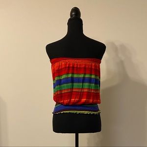 Multi colored tube top